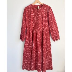 Floral long red dress